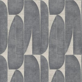 Galerie Welcome Home Geometric Leaf Black Wallpaper - WH30170