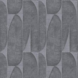 Galerie Welcome Home Geometric Leaf Black/Grey Wallpaper - WH30171