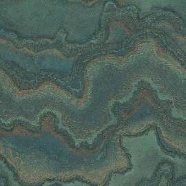 Galerie Welcome Home Water Marble Green Metallic Wallpaper - WH30175