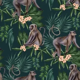 Ohpopsi Morris The Monkey Dark Sable Wallpaper - WLD53109W