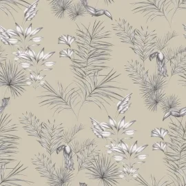 Ohpopsi Toucan Toile Linen Wallpaper - WLD53112W