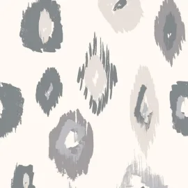 Ohpopsi Animal Ikat Wilderness White/Stone Wallpaper - WLD53119W