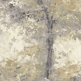 Ohpopsi Dapple Trees and Leaves Pebble/Flax Wall Mural - WND50103M