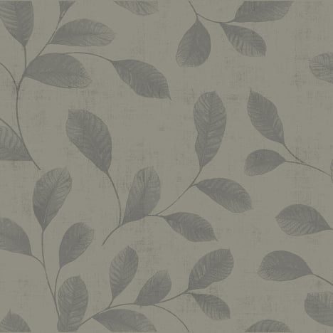 Midbec Design Trailing Leaves Silver/Grey Wallpaper - 12018