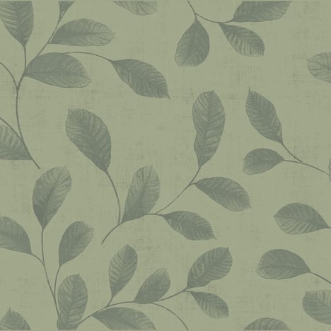 Midbec Design Trailing Leaves Green Wallpaper - 12019