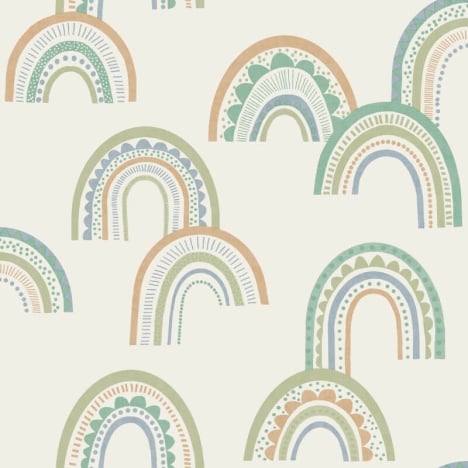 Holden Decor Boho Rainbow Green/Teal Wallpaper - 13283