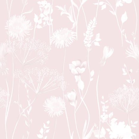 Catherine Lansfield Meadowsweet Floral Blush Wallpaper - 165582