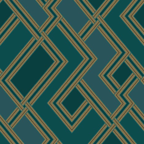 Grandeco Asperia Fabric Geometric Green/Gold Wallpaper - 177504