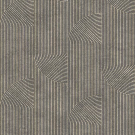 Muriva Ellipse Geometric Charcoal/Gold Metallic Wallpaper - 197102