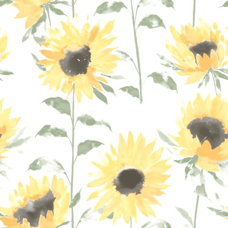Catherine Lansfield Painted Sunflowers Yellow Wallpaper - 206521
