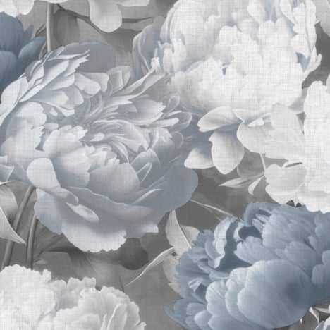 Muriva Doretta Floral Grey/Blue Wallpaper - 213302