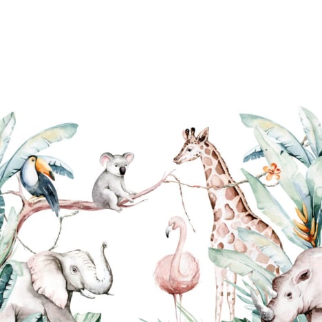 Rasch Bambino Safari Animals Multicoloured Wall Mural - 253313