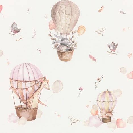 Rasch Kids Balloon Ride Pink Multi Wallpaper - 300529
