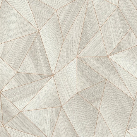 Daniel Hechter Abstract Wood Effect Beige/Grey Metallic Wallpaper - 36133-2