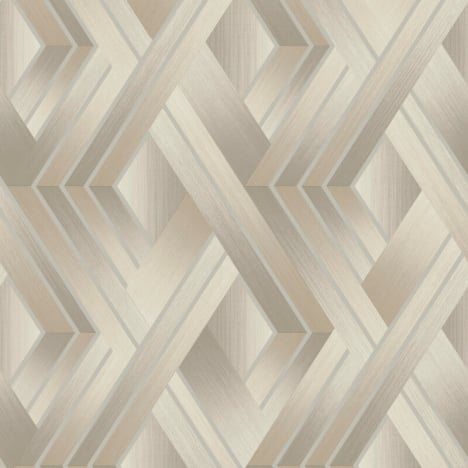 Holden Decor Tranquilo Geometric Taupe/Grey Metallic Wallpaper - 36190