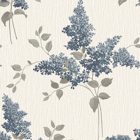 Belgravia Decor Tiffany Fiore Floral Cream/Navy Wallpaper - 41339