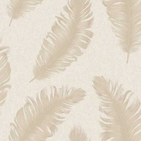 Belgravia Decor Ciara Feather Cream/Beige Glitter Wallpaper - 4402
