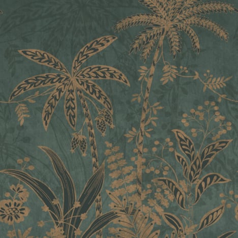 Rasch Exotic Palms Emerald/Gold Wall Mural - 552041