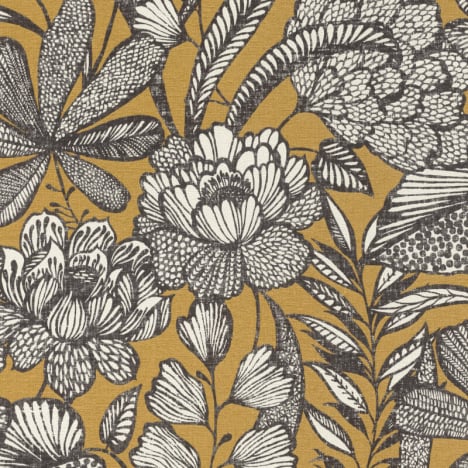 Rasch Lirico Jaipur Botanicals Turmeric/Black Wallpaper - 555363