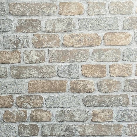 Galerie Industrial Effect Stone Beige/Grey Wallpaper - 58410