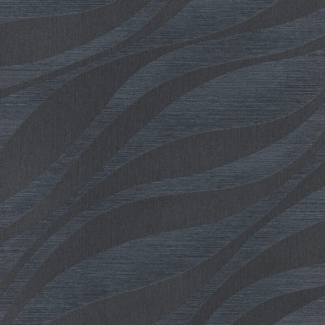 Rasch Sky Lounge Wave Midnight Blue Metallic Wallpaper - 608076