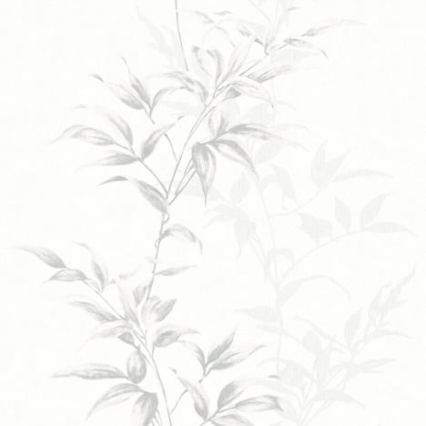 Galerie Floral Leaf White/Grey Wallpaper - 82221
