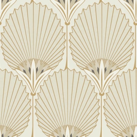 Grandeco Asperia Nile Palm Fan Beige/Gold Wallpaper - A54903
