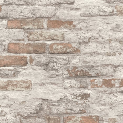 Grandeco Asperia Battersea Brick White/Red Wallpaper - A58101