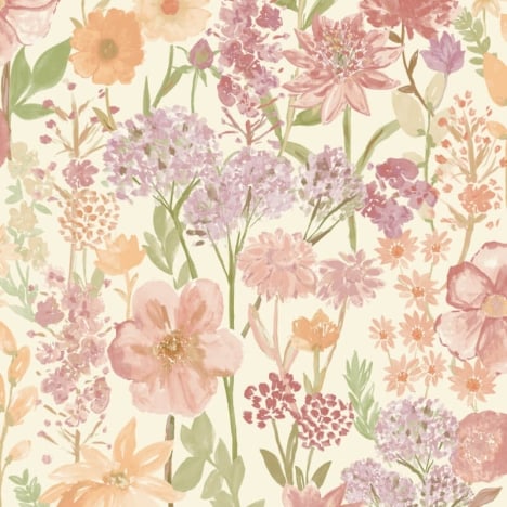 Grandeco Wildflowers Floral Cream Multi Wallpaper - A61603