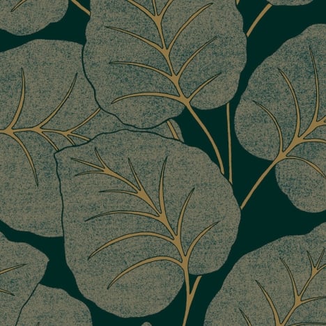 Grandeco Ciara Luxor Leaf Green/Gold Wallpaper - A63502