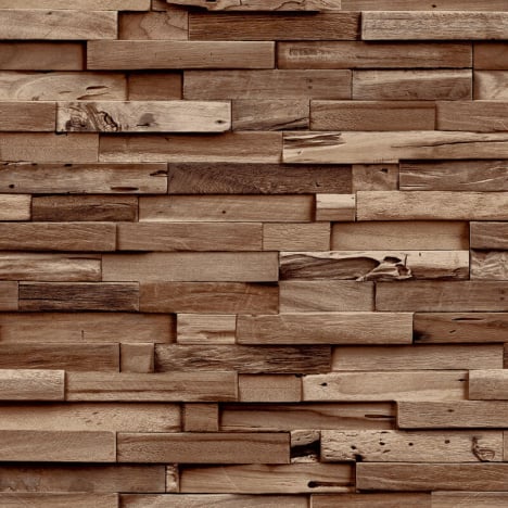 Grandeco Ciara Colorado Wood Slat Effect Brown Wallpaper - A64003