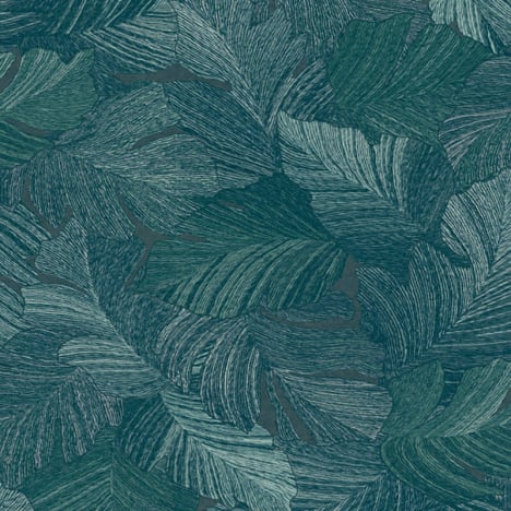 Grandeco Attitude Organic Leaves Teal Wallpaper - A66501