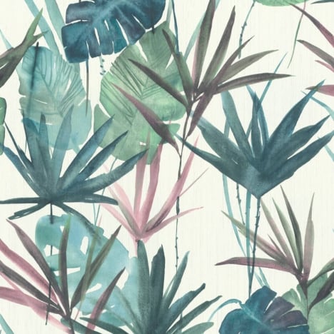 Barbara Schöneberger Exotic Foliage Turquoise Multi Wallpaper - 536423