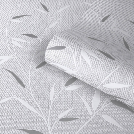 Belgravia Decor Amelie Leaf Grey/Silver Metallic Wallpaper - 3002