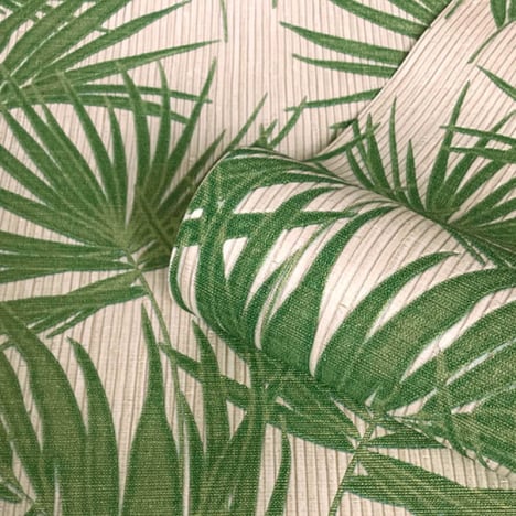 Belgravia Decor Aurora Palm Green/Cream Wallpaper - 4990