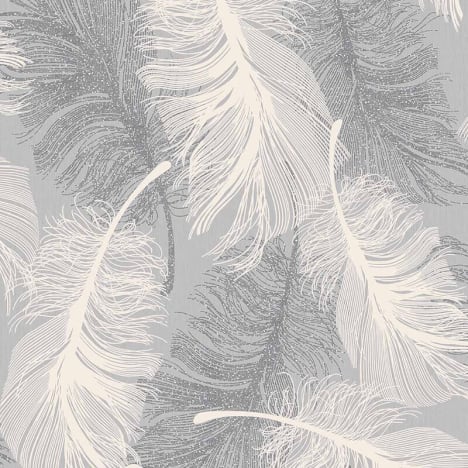 Coloroll Feathers Dappled Grey Glitter Wallpaper - M0923