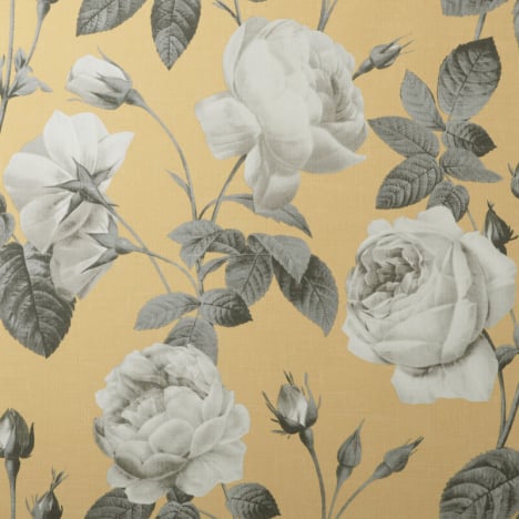 Crown Eden Floral Mustard/Grey Wallpaper - M1646