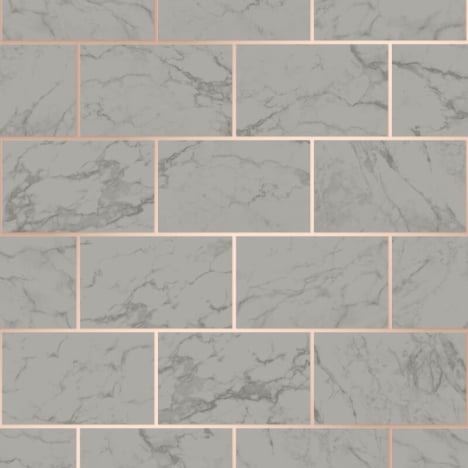 Crown Metro Brick Marble Effect Charcoal Metallic Wallpaper - M1511