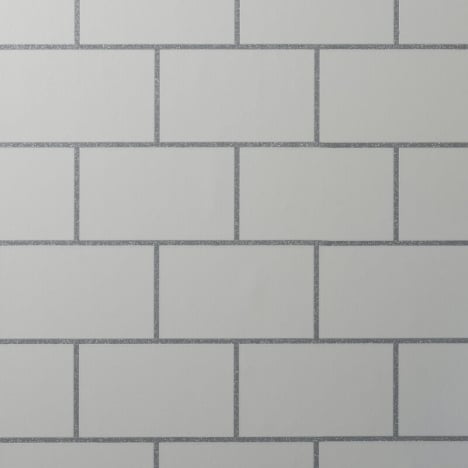 Crown Metro Tile Grey/Silver Metallic Wallpaper - M1637