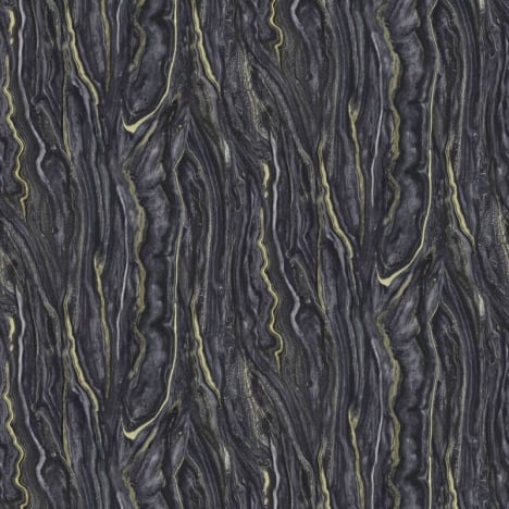 Elle Decoration Marble Effect Black/Gold Metallic Wallpaper - 10149-15