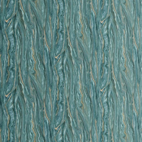 Elle Decoration Marble Effect Teal/Gold Metallic Wallpaper - 10149-36