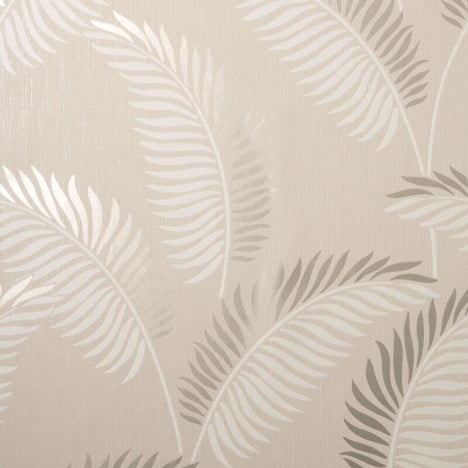 Fine Decor Cascade Leaf Cream/Gold Metallic Wallpaper - FD42838