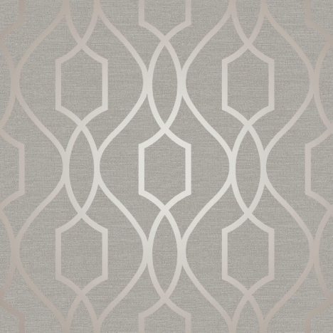 Fine Decor Apex Trellis Taupe/Grey Metallic Wallpaper - FD41997