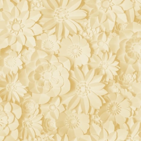Fine Decor Dimensions 3D Effect Floral Yellow/Mustard Wallpaper - FD42597