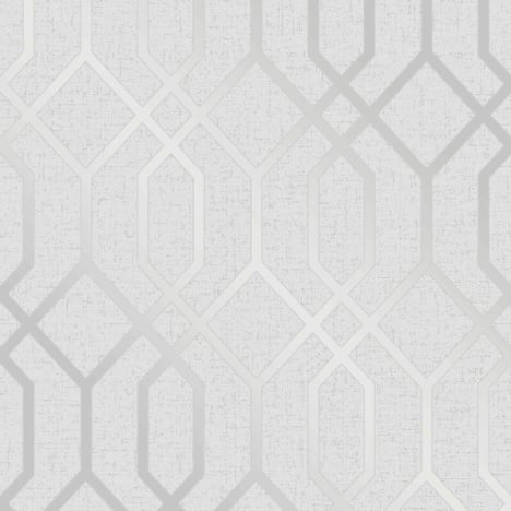 Fine Decor Quartz Trellis Silver Glitter Wallpaper - FD42304