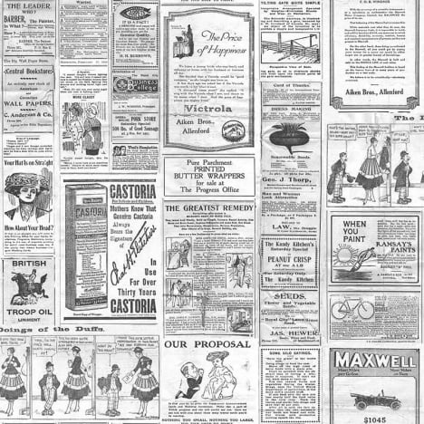 Galerie Nostalgie Newspapers Black/White Wallpaper - G56143