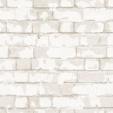 Galerie Nostalgie Brick Wall White/Cream Wallpaper - G56211