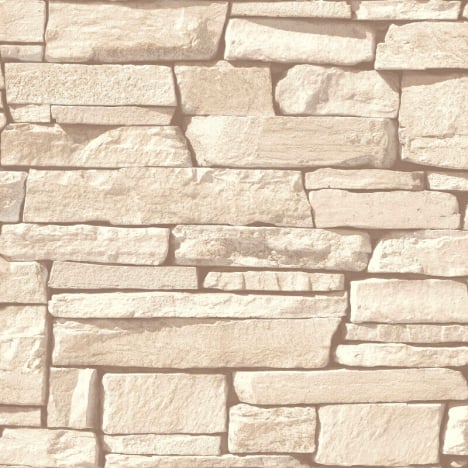 Grandeco Dax Stone Effect Natural Wallpaper - 115403