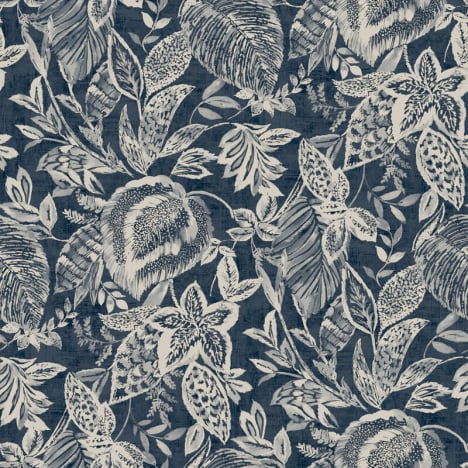 Grandeco Mae Wild Leaves Blue/Grey Wallpaper - 171801