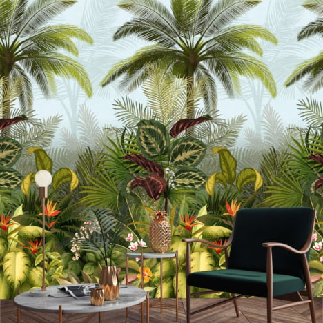 Grandeco Raffia Life Size Jungle Design Multi Wallpaper Mural - JF6001